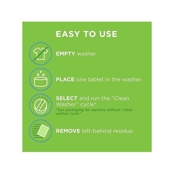 Affresh WASHING MACHINE CLEANER Odor Residues Remover ~ Septic Safe ~ 3 Tablets - Picture 3 of 7